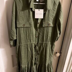 Grace + Karma Olive Green Midi Dress